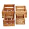 Set of 4 Brown Mahogany Farmhouse Storage Basket, 22" x 15" x 9"